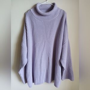 ASOS DESIGN Women's Oversized Knit Sweater Purple Crew Neck Long Sleeve